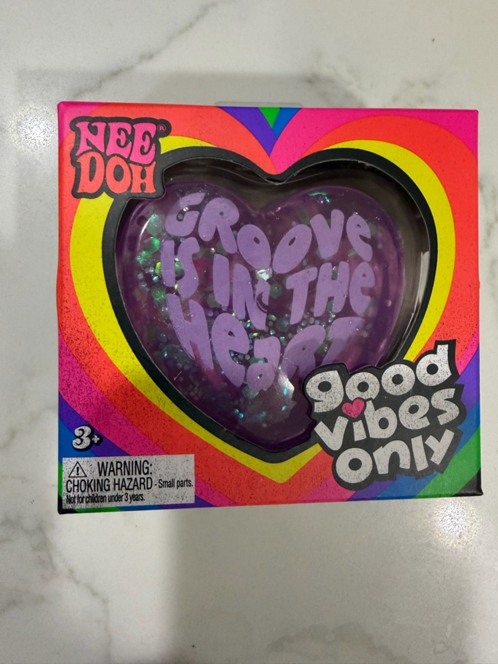 Schylling NEEDOH Good Vibes Only glitter heart - Purple “Groove is in the heart”